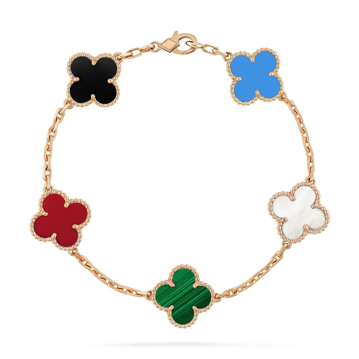 [⭐Aura]CLOVER 5 MOTIFS MULTICOLOR BRACELET