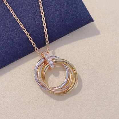 [⭐Aura]TRINITY NECKLACE GOLD  DIAMONDS