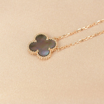 [⭐Aura]CLOVER 15MM  GRAY MOTHER OF PEARL NECKLACE