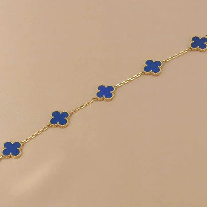 [⭐Aura] CLOVER 5 MOTIF BLUE AGATE BRACELET COLLECTION