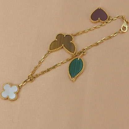[⭐Aura]LUCKY SPRING 5 MOTIF GOLD BRACELET