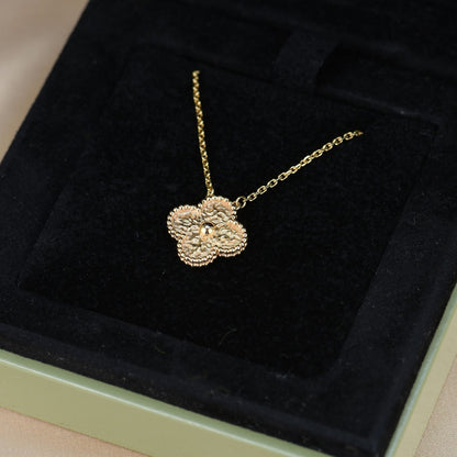 [⭐Aura]CLOVER 15MM  BRONZING NECKLACE