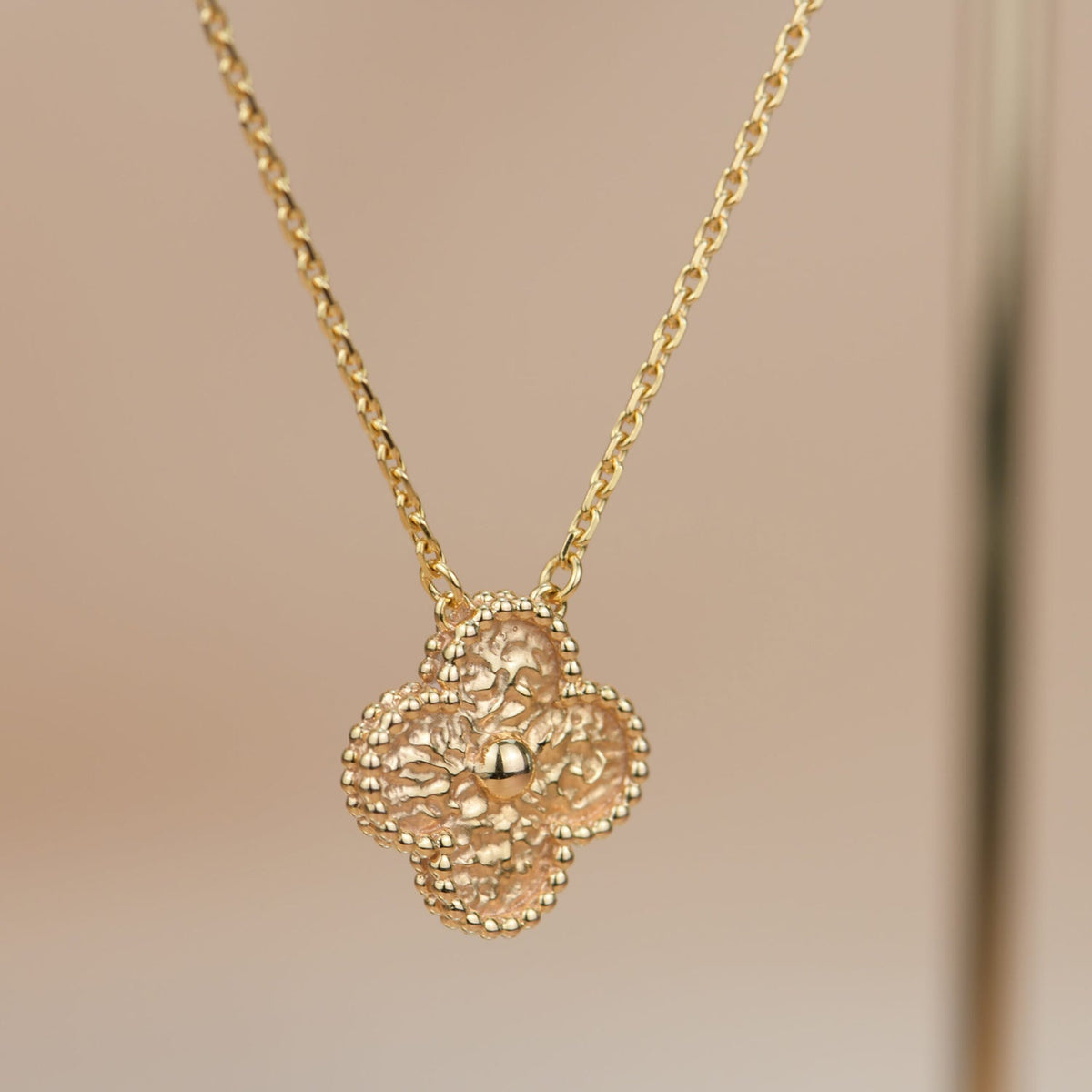 [⭐Aura]CLOVER 15MM  BRONZING NECKLACE