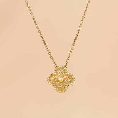 [⭐Aura]CLOVER 15MM  BRONZING NECKLACE
