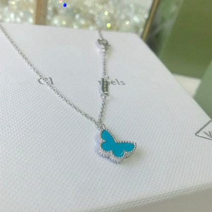 [⭐Aura]BUTTERFLY TURQUOISE BUTTERFLY BRACELET SILVER