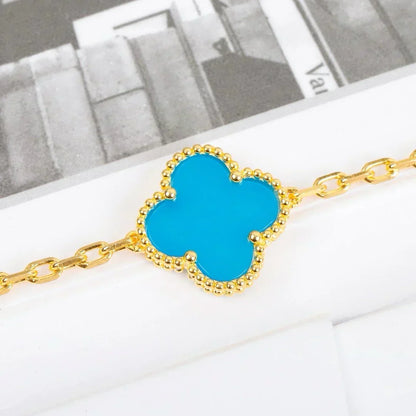 [⭐Aura] CLOVER 5 MOTIF TURQUOISE BRACELET COLLECTION