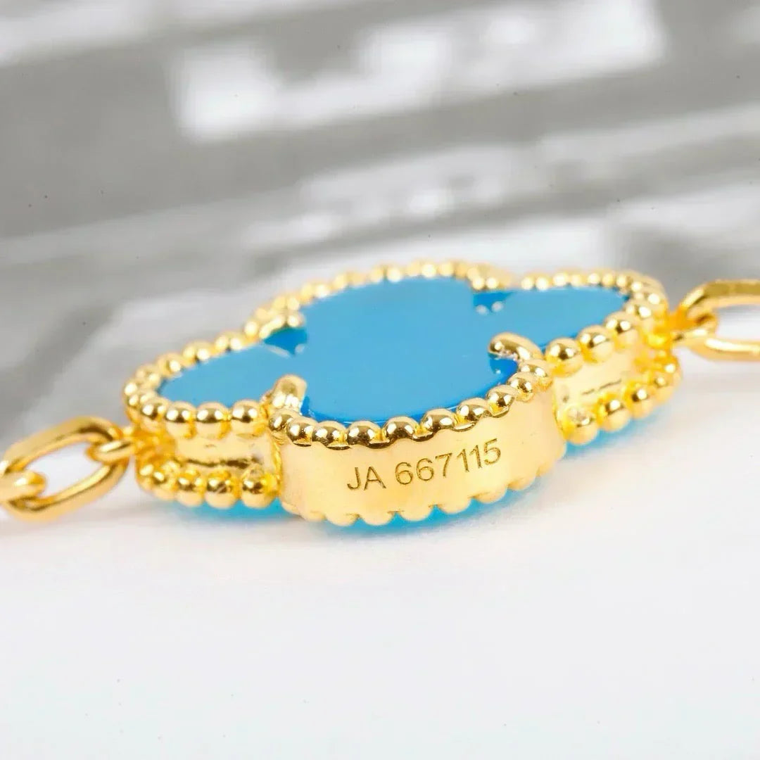[⭐Aura] CLOVER 5 MOTIF TURQUOISE BRACELET COLLECTION