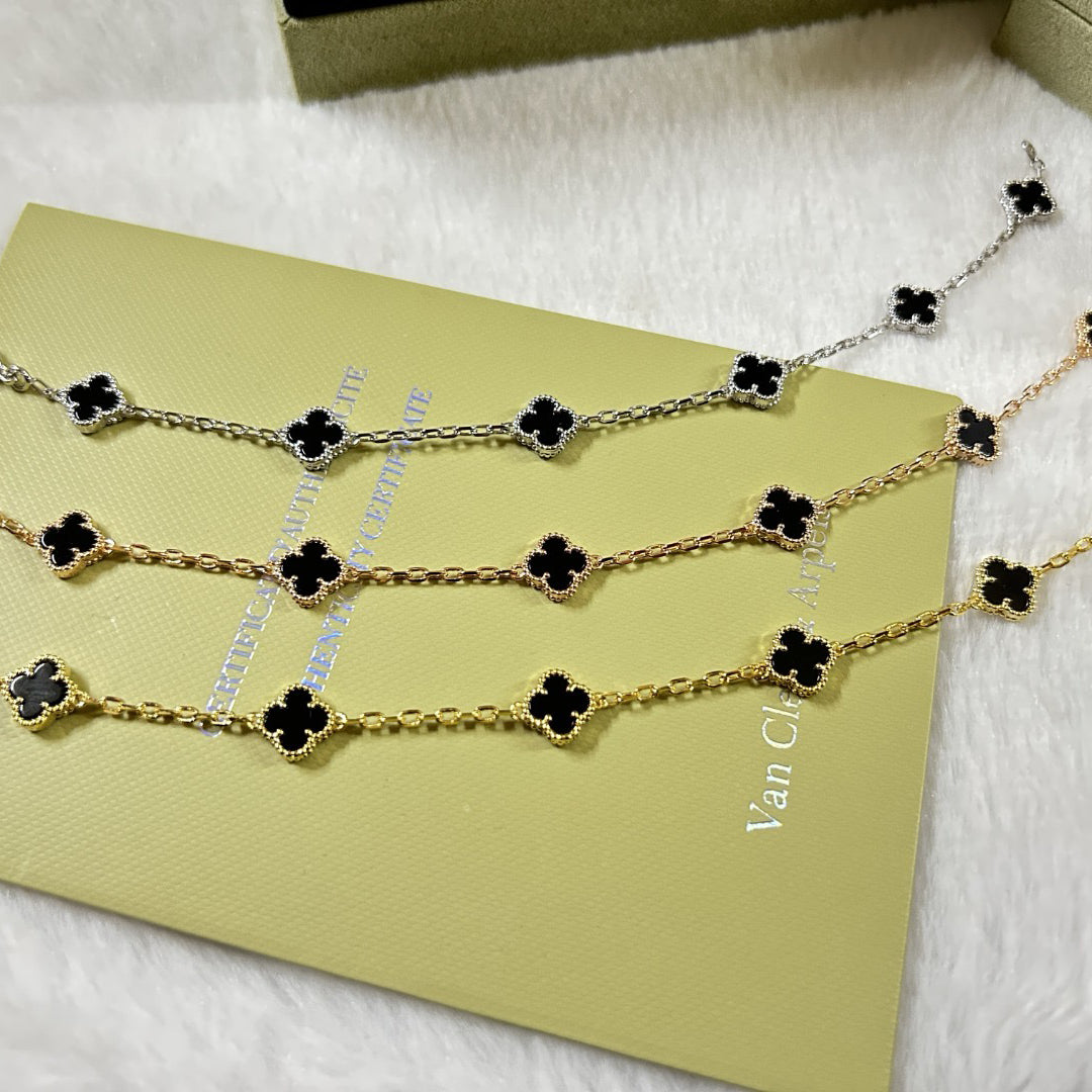 [⭐Aura]CLOVER 6 MOTIF  ONYXS BRACELET