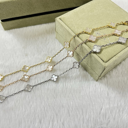 [⭐Aura]CLOVER 6 MOTIF WHITE MOP BRACELET