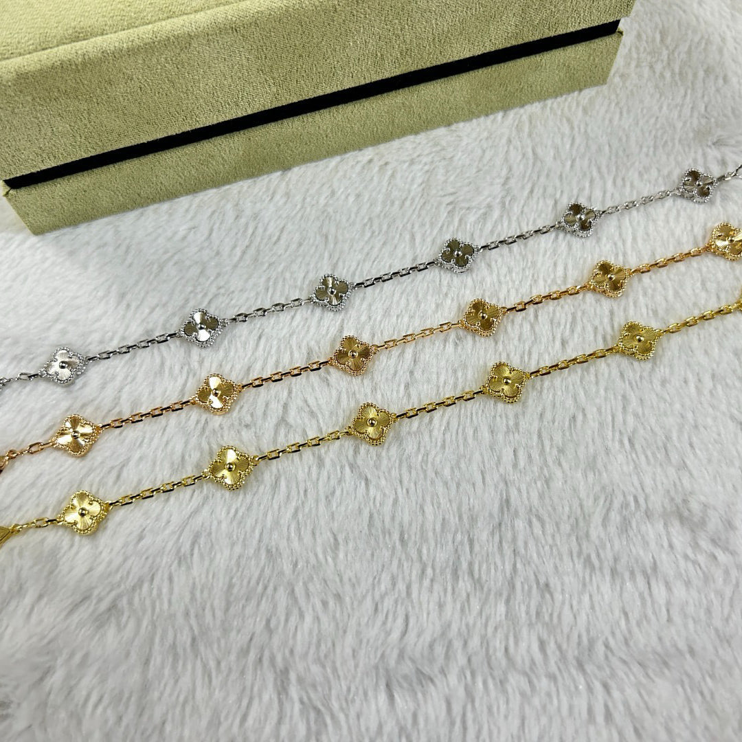 [⭐Aura]CLOVER 6 MOTIF DIAMOND BRACELET