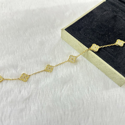 [⭐Aura]CLOVER 6 MOTIF DIAMOND BRACELET