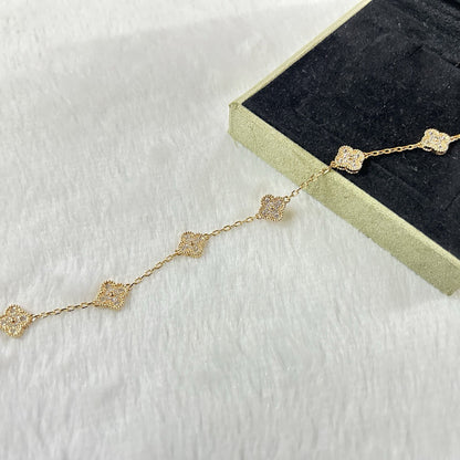 [⭐Aura]CLOVER 6 MOTIF DIAMOND BRACELET