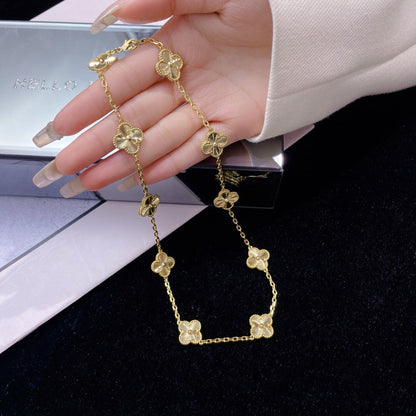 [⭐Aura]CLOVER 10 MOTIFS LASER NECKLACE