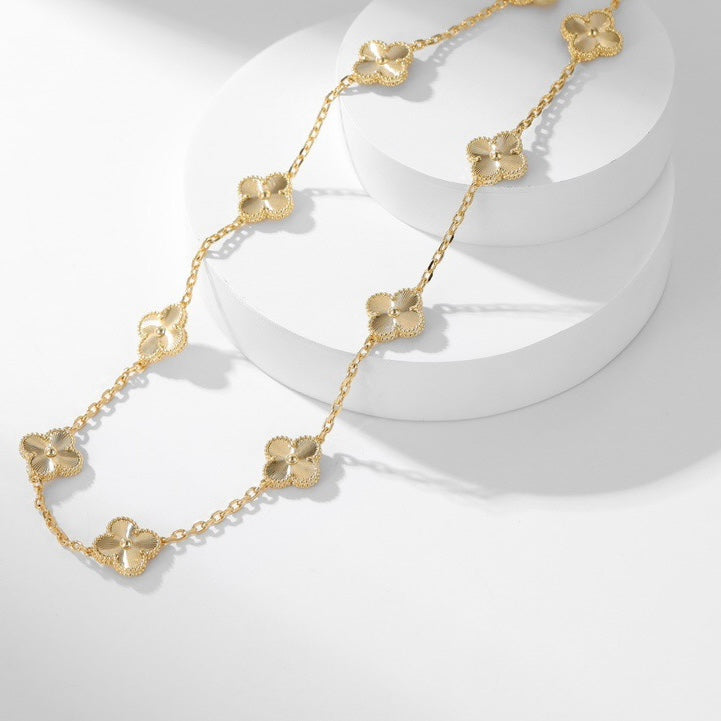 [⭐Aura]CLOVER 10 MOTIFS LASER NECKLACE