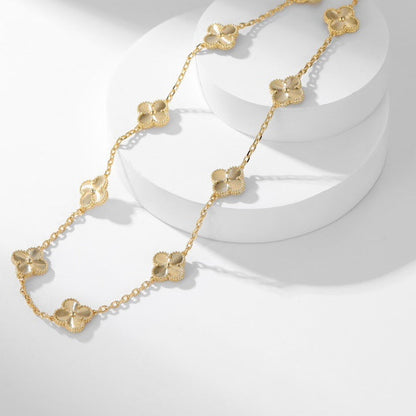 [⭐Aura]CLOVER 10 MOTIFS LASER NECKLACE