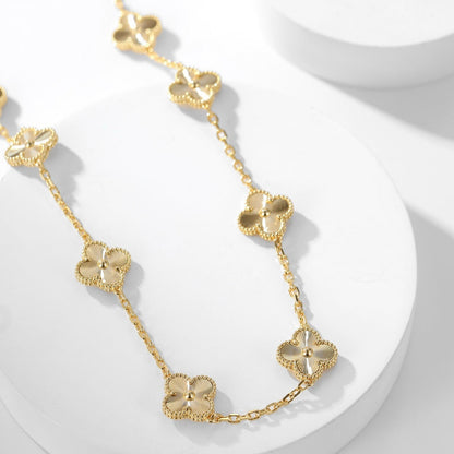 [⭐Aura]CLOVER 10 MOTIFS LASER NECKLACE