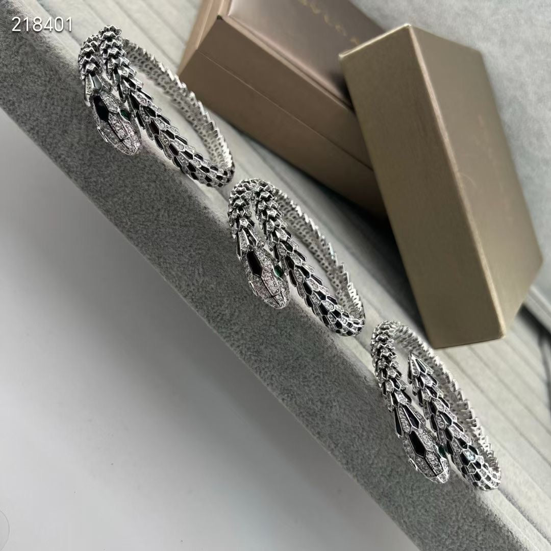 [⭐Aura]NEW OBSIDIAN & DIAMOND SERPENT BRACELET