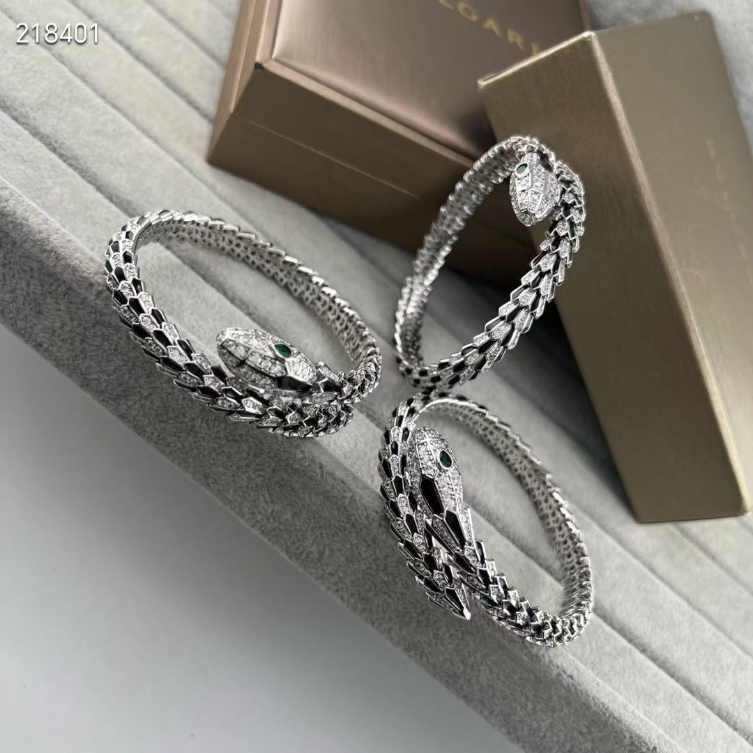 [⭐Aura]NEW OBSIDIAN & DIAMOND SERPENT BRACELET
