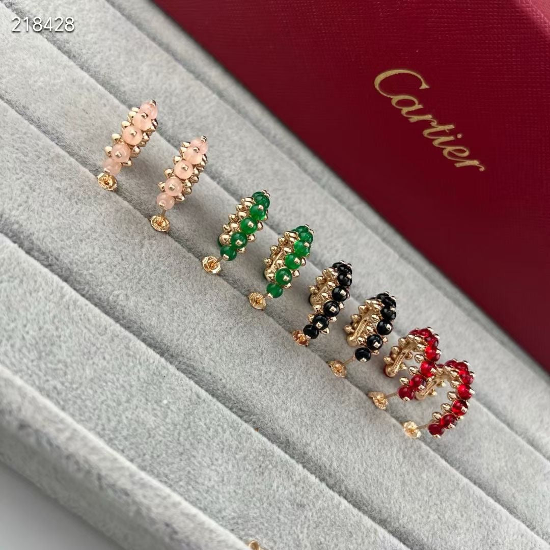 [⭐Aura]NEW COLORED GEMSTONE COLLECTION SMALL HOOP EARRINGS