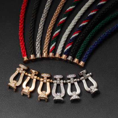 [⭐Aura]FORCE LARGE HORSESHOE HALF DIAMOND BRACELET ROSE GOLD