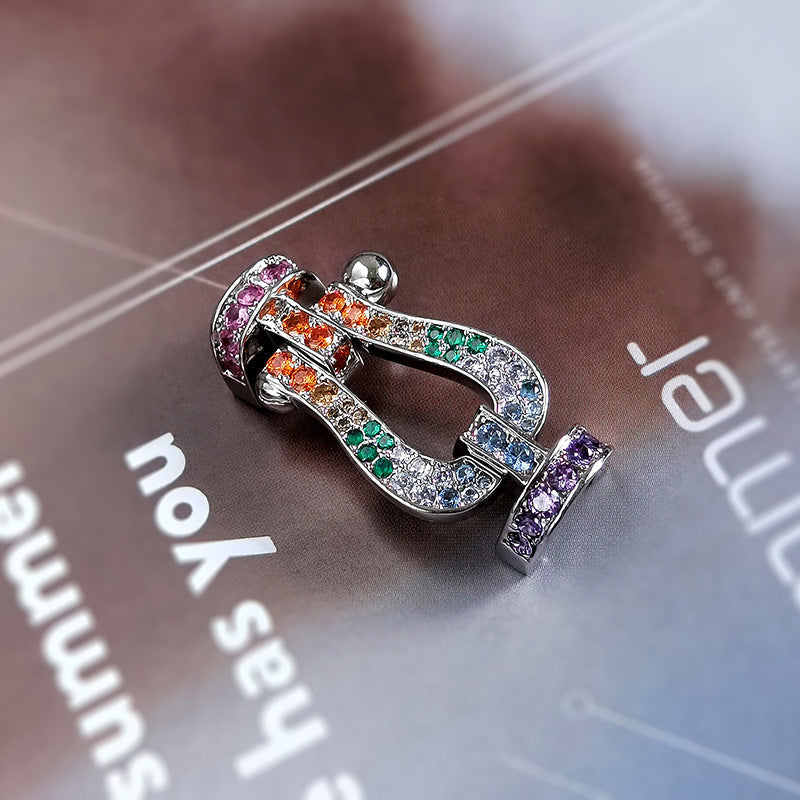 [⭐Aura]FORCE LARGE HORSESHOE CLASP  METAL BRACELET