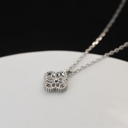 [⭐Aura]CLOVER MINI 9.5MM PENDANT DIAMOND NECKLACE
