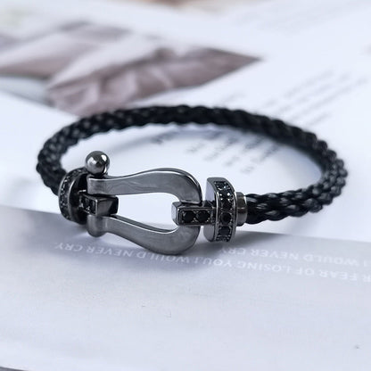[⭐Aura]FORCE LARGE SERIES HORSESHOE BLACK SAMURAI BRACELET