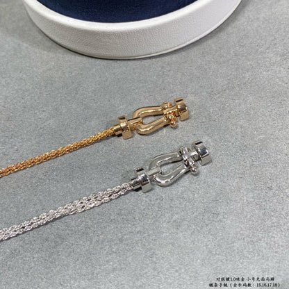 [⭐Aura]FORCE SMALL HORSESHOE  DIAMOND CHAIN ROPE BRACELET