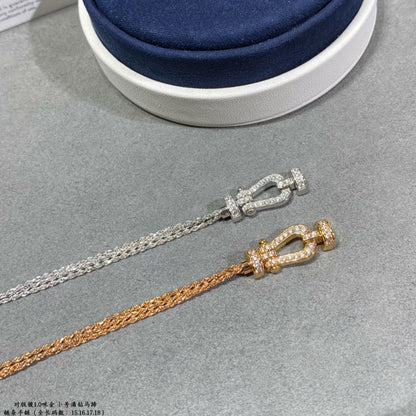 [⭐Aura]FORCE SMALL HORSESHOE  DIAMOND CHAIN ROPE BRACELET