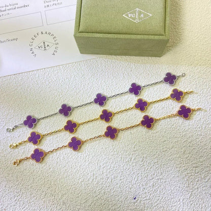 [⭐Aura] CLOVER 5 MOTIF VIOLET BRACELET COLLECTION