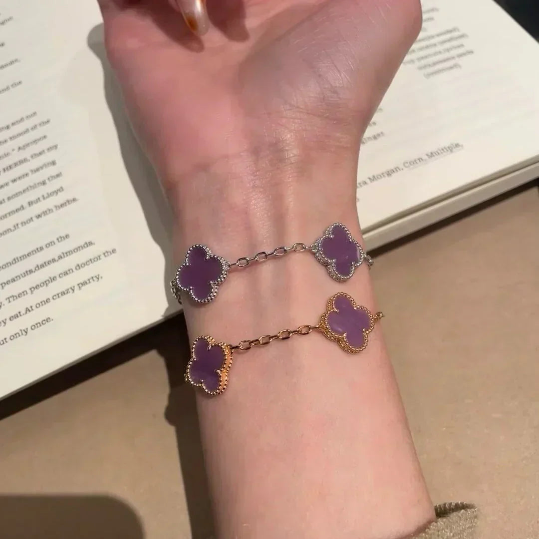 [⭐Aura] CLOVER 5 MOTIF VIOLET BRACELET COLLECTION
