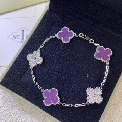 [⭐Aura] CLOVER 5 MOTIF VIOLET BRACELET COLLECTION