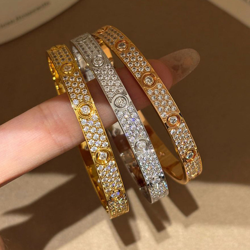 [⭐Aura]LOVE BRACELET 6.1MM DIAMOND-PAVED 10 BIG DIAMONDS
