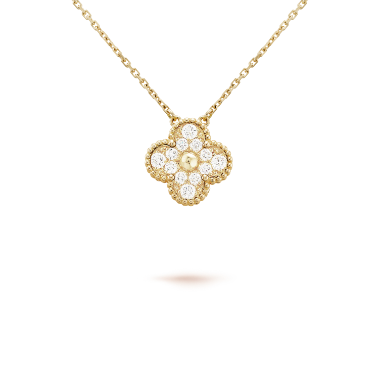 [⭐Aura]CLOVER 15MM DIAMOND SINGLE FLOWER NECKLACE