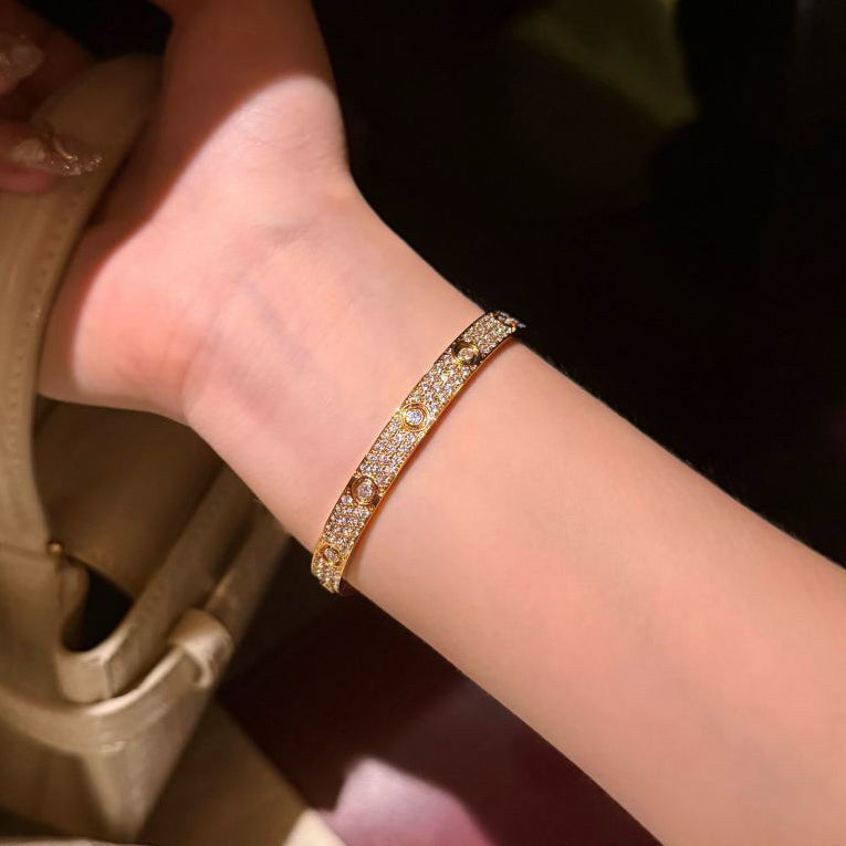 [⭐Aura]LOVE BRACELET 6.1MM DIAMOND-PAVED 10 BIG DIAMONDS