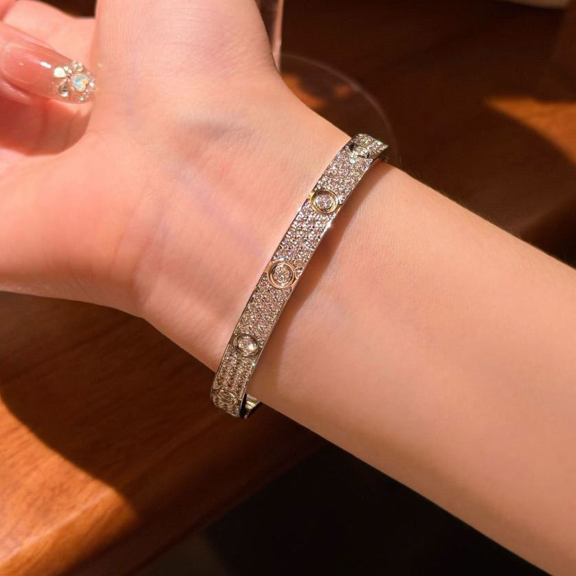 [⭐Aura]LOVE BRACELET 6.1MM DIAMOND-PAVED 10 BIG DIAMONDS