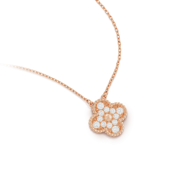 [⭐Aura]CLOVER 15MM DIAMOND SINGLE FLOWER NECKLACE