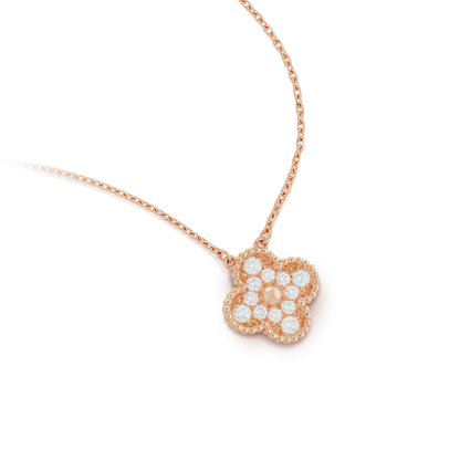 [⭐Aura]CLOVER 15MM DIAMOND SINGLE FLOWER NECKLACE