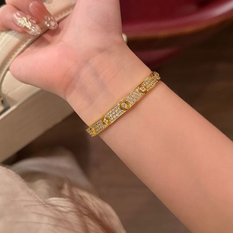 [⭐Aura]LOVE BRACELET 6.1MM DIAMOND-PAVED 10 BIG DIAMONDS