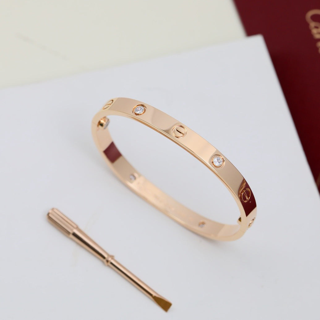 [⭐Aura]LOVE BRACELET 6.1MM 4 DIAMONDS