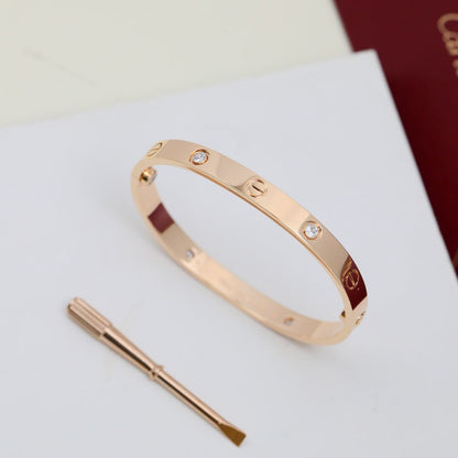 [⭐Aura]LOVE BRACELET 6.1MM 4 DIAMONDS