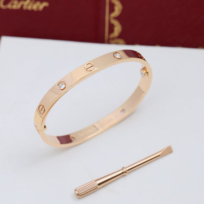 [⭐Aura]LOVE BRACELET 6.1MM 4 DIAMONDS
