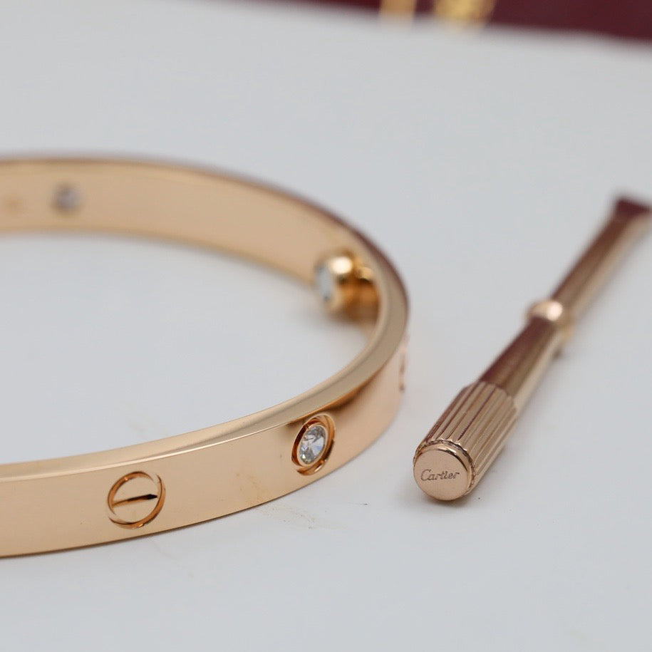 [⭐Aura]LOVE BRACELET 6.1MM 4 DIAMONDS