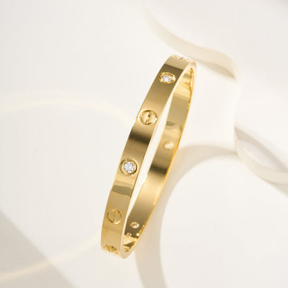 [⭐Aura]LOVE BRACELET 6.1MM 4 DIAMONDS