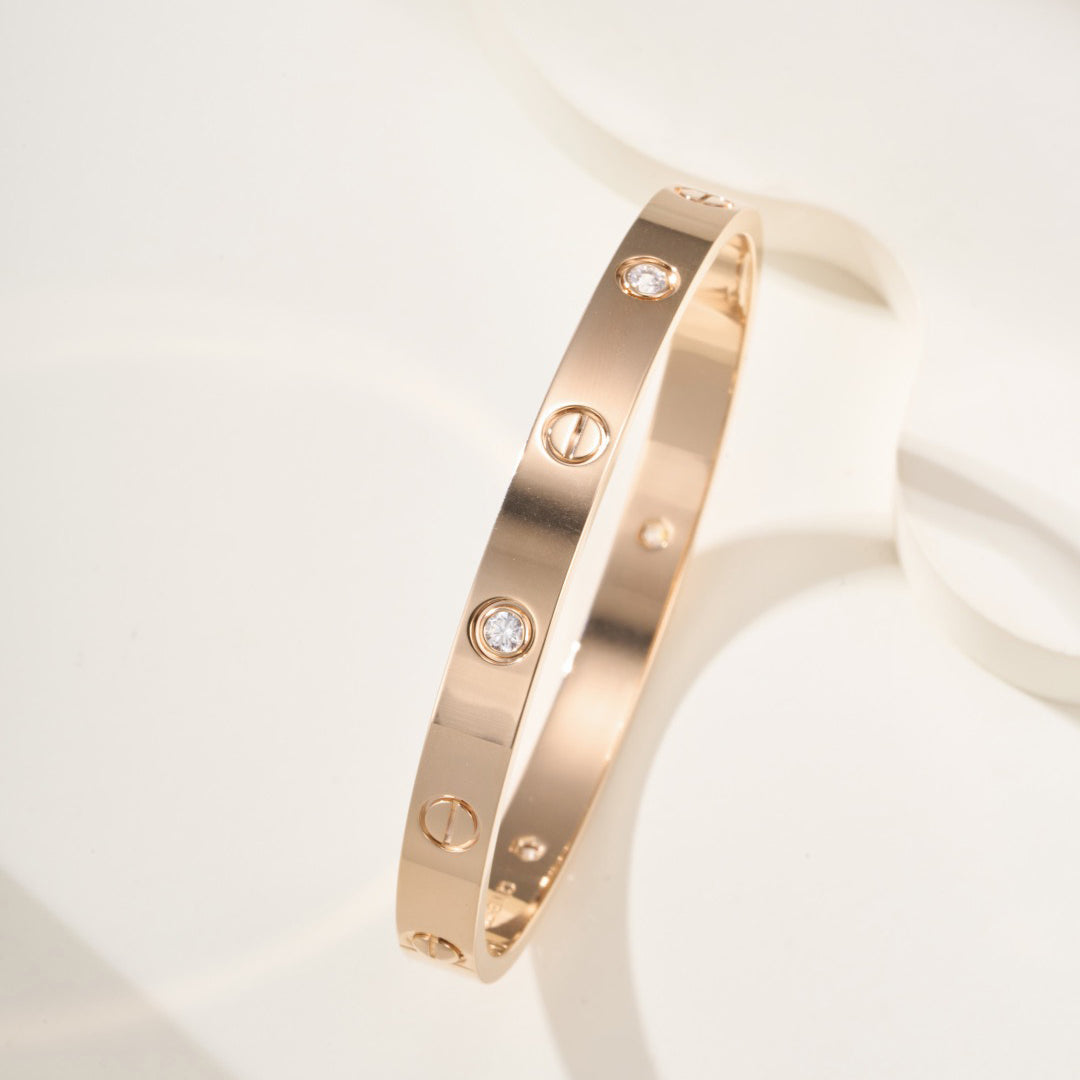 [⭐Aura]LOVE BRACELET 6.1MM 4 DIAMONDS