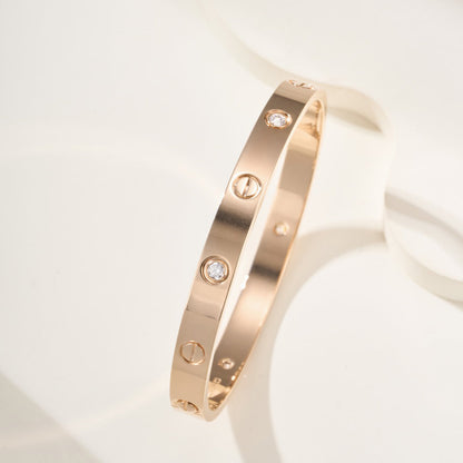 [⭐Aura]LOVE BRACELET 6.1MM 4 DIAMONDS