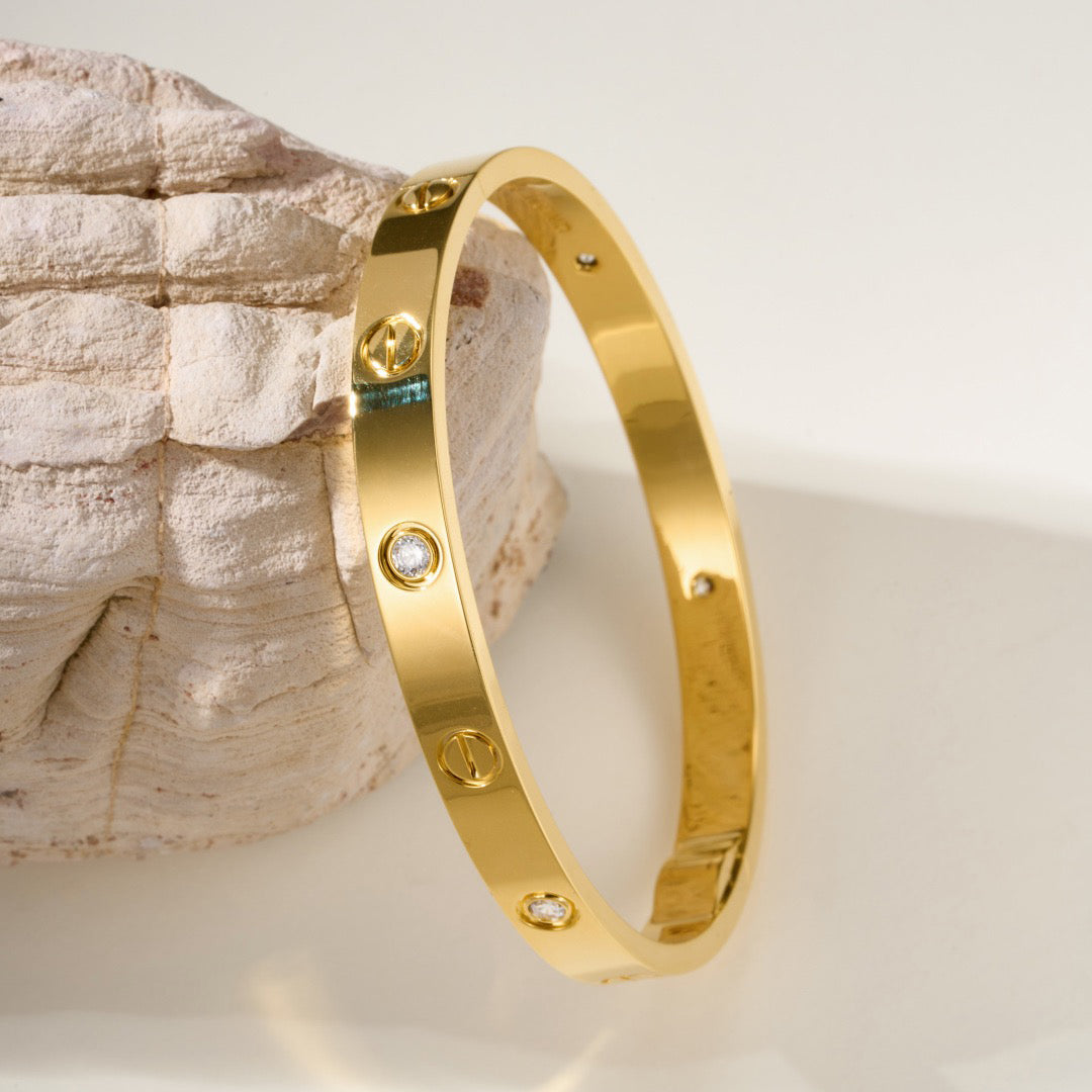 [⭐Aura]LOVE BRACELET 6.1MM 4 DIAMONDS