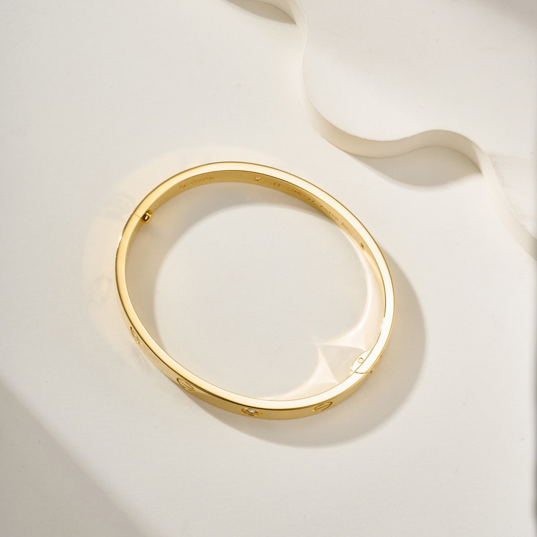 [⭐Aura]LOVE BRACELET 6.1MM 4 DIAMONDS