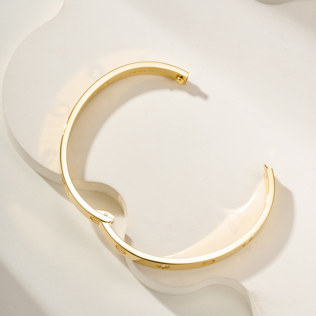 [⭐Aura]LOVE BRACELET 6.1MM 4 DIAMONDS