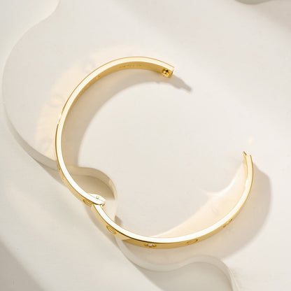 [⭐Aura]LOVE BRACELET 6.1MM 4 DIAMONDS